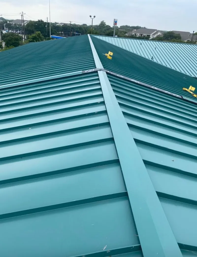 Green commercial metal roof ridge and valley for Metal Roof Repair in Phenix City